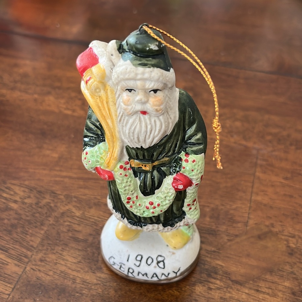 Hand painted Antique Santa ornament 1908 Germany